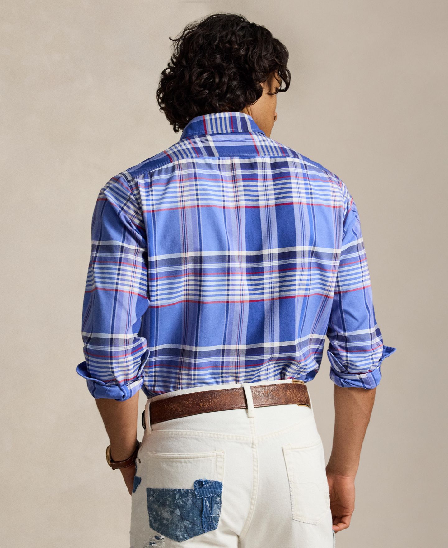 Мужское поло Polo Ralph Lauren Classic-Fit Polo, цвет: Синий красный разноцветный — фото 4