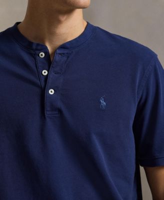 Men's Featherweight Mesh Henley Polo Shirt thumbnail 4