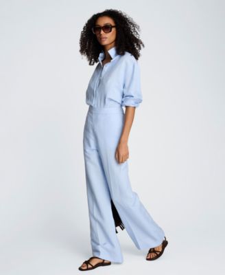Women's Pull-On Linen Wide-Leg Pants