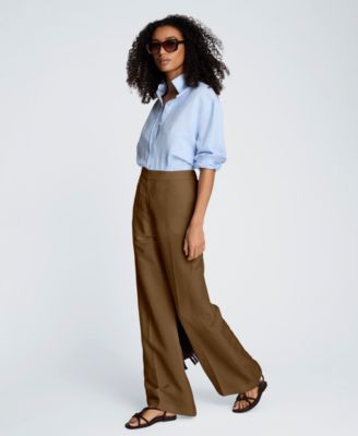 Women's Pull-On Linen Wide-Leg Pants