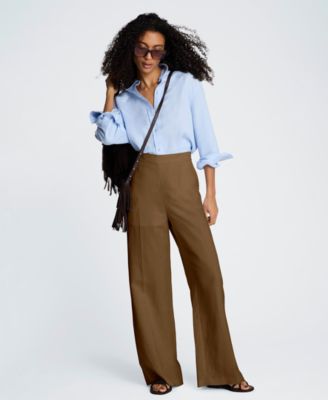 Women's Pull-On Linen Wide-Leg Pants