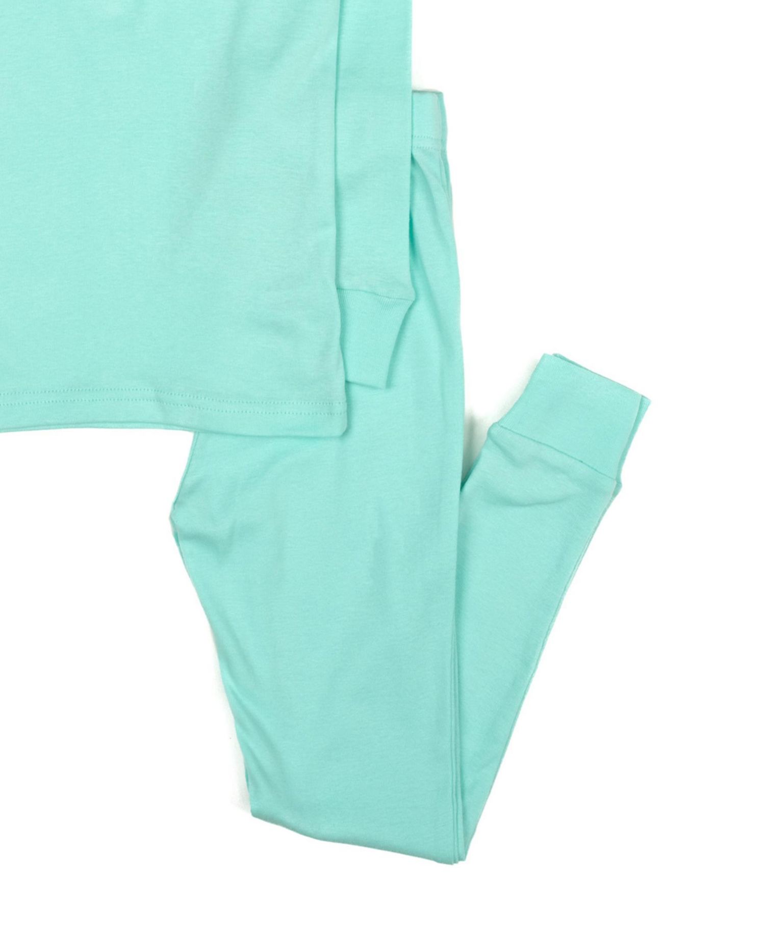 Kids Matching Family Two Piece Cotton Long Sleeve Solid Color Pajamas 6-14
