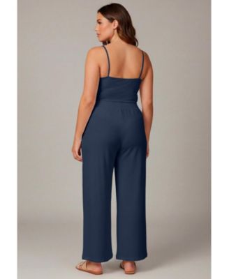 Women's Knit Gauze Smocked Wide-Leg Pants