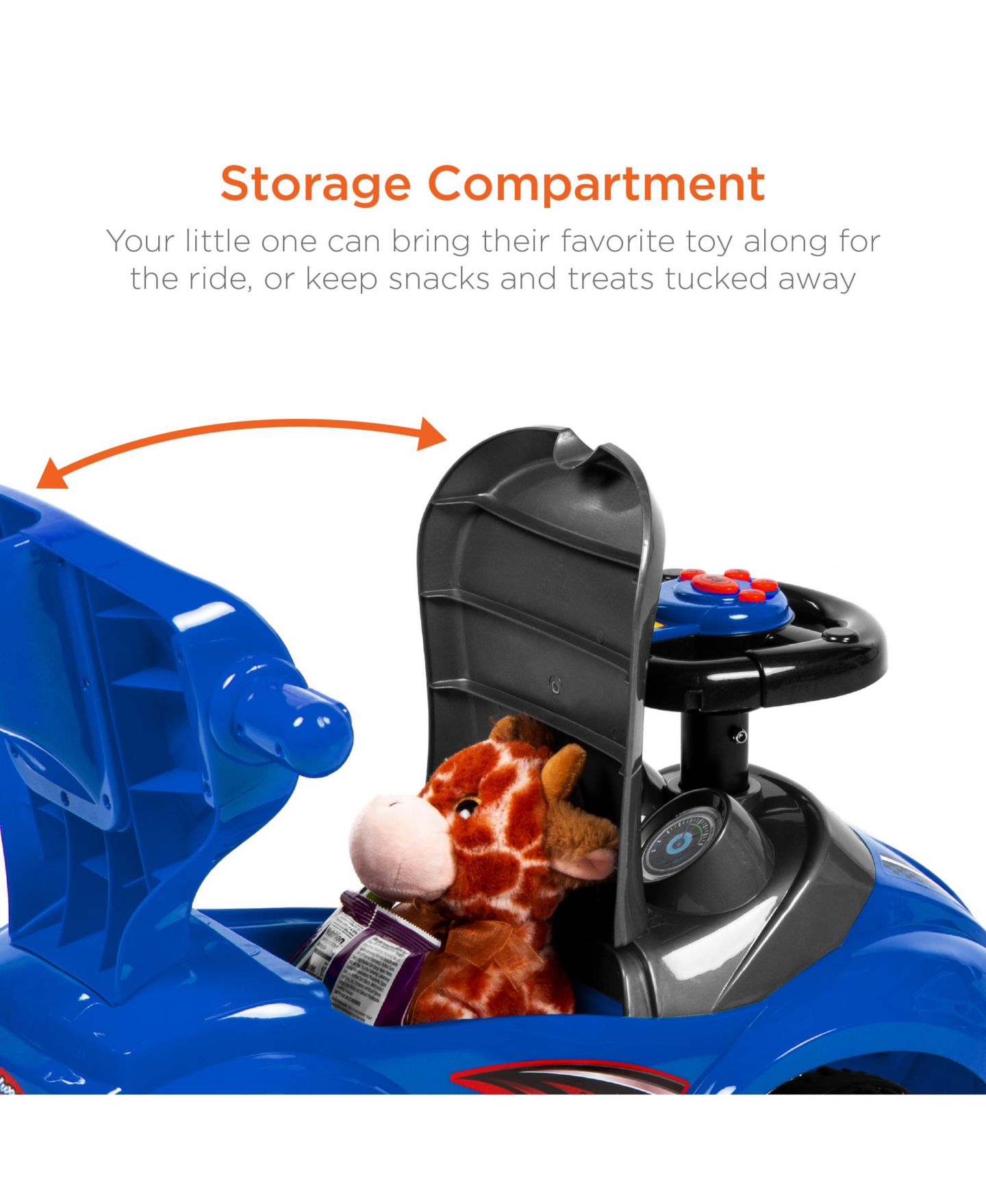 Детская игрушка Best Choice Products 3-in-1 Kids Push and Pedal Toddler Ride On Wagon Play Toy Stroller w/ Sounds, Handle, Horn, цвет: Синий — фото 4