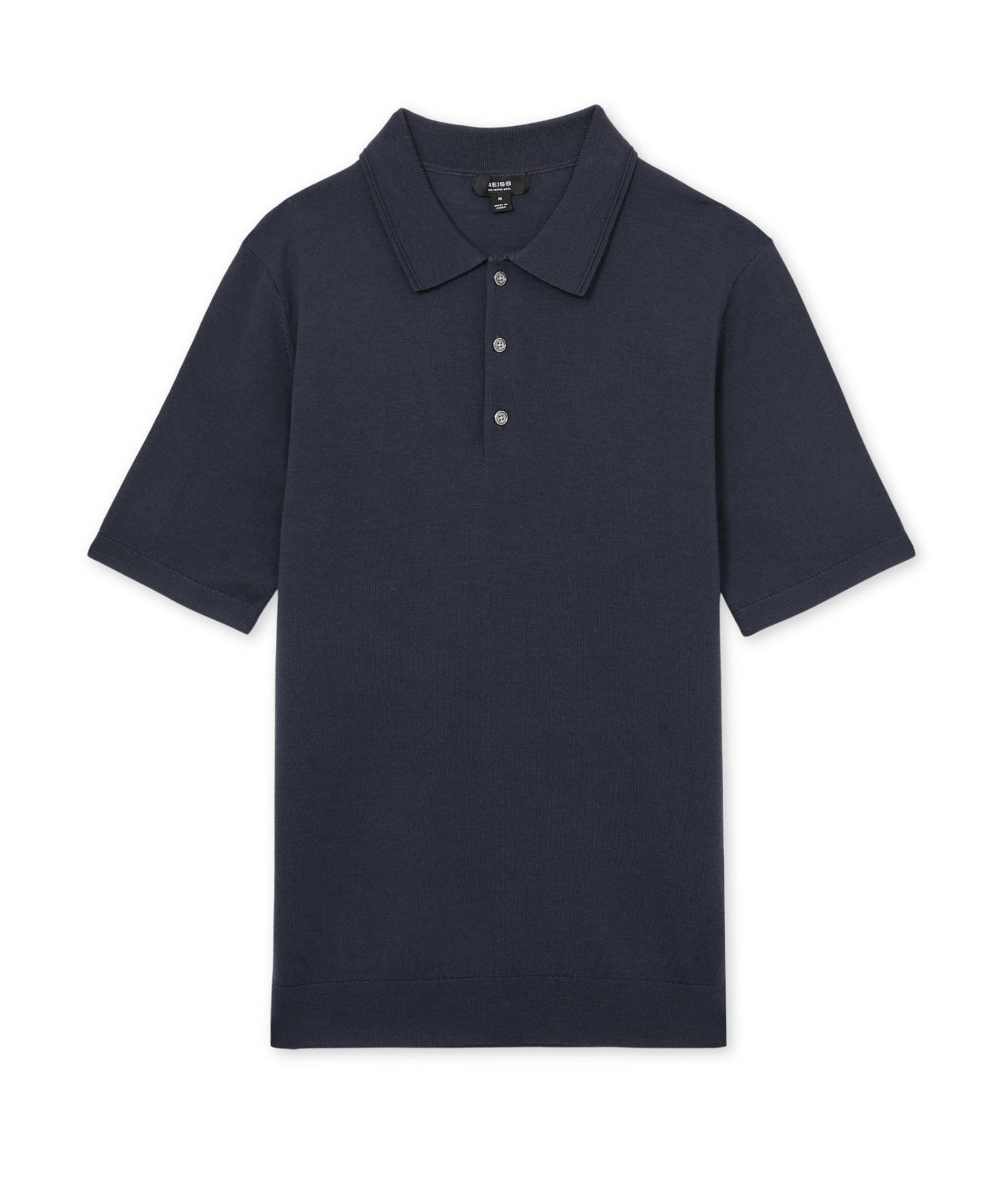 Мужское поло REISS Manor Merino Wool Short-Sleeve Polo Shirt, цвет: Зелёный — фото 6