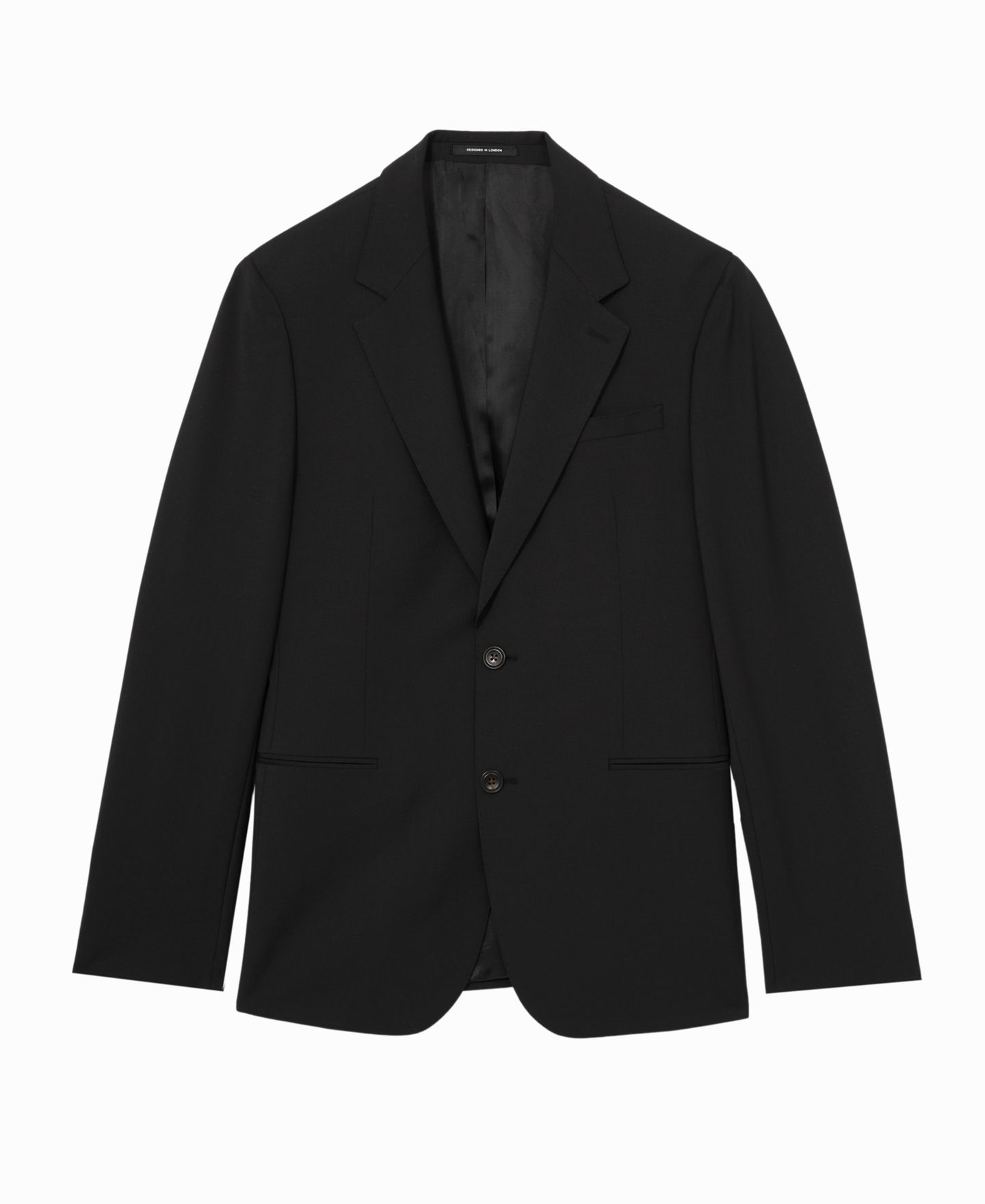 Мужской пиджак REISS Promise Tailored-Fit Wool-Blend Single-Breasted Suit Blazer, цвет: Чёрный — фото 3