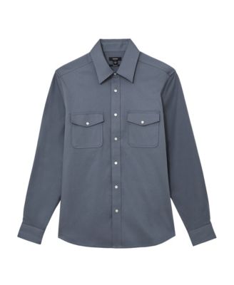Men's Cotton-Twill Twin-Pocket Stretch Overshirt