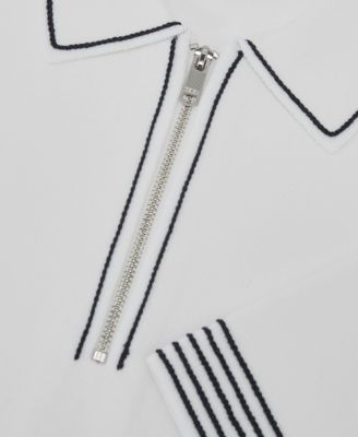 Men's Stitch-Detail Half-Zip Polo Shirt