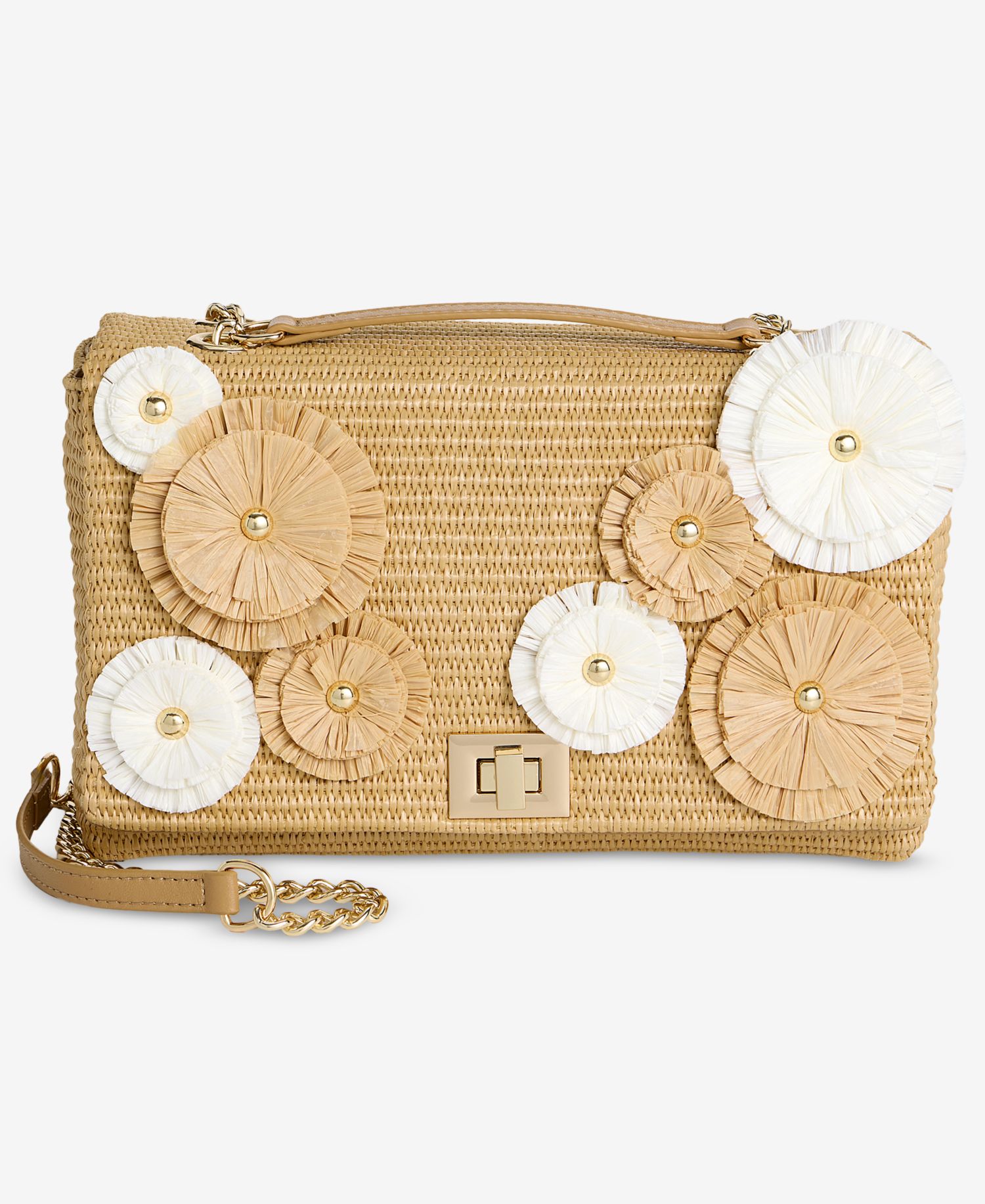 Soft Ajae 3D Floral Straw Crossbody Handbag