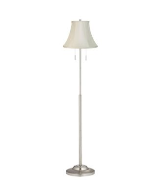 Abba Modern Floor Lamp Standing 66" Tall Brushed Nickel Imperial Fabric Bell for Living Room Bedroom Office House Home
