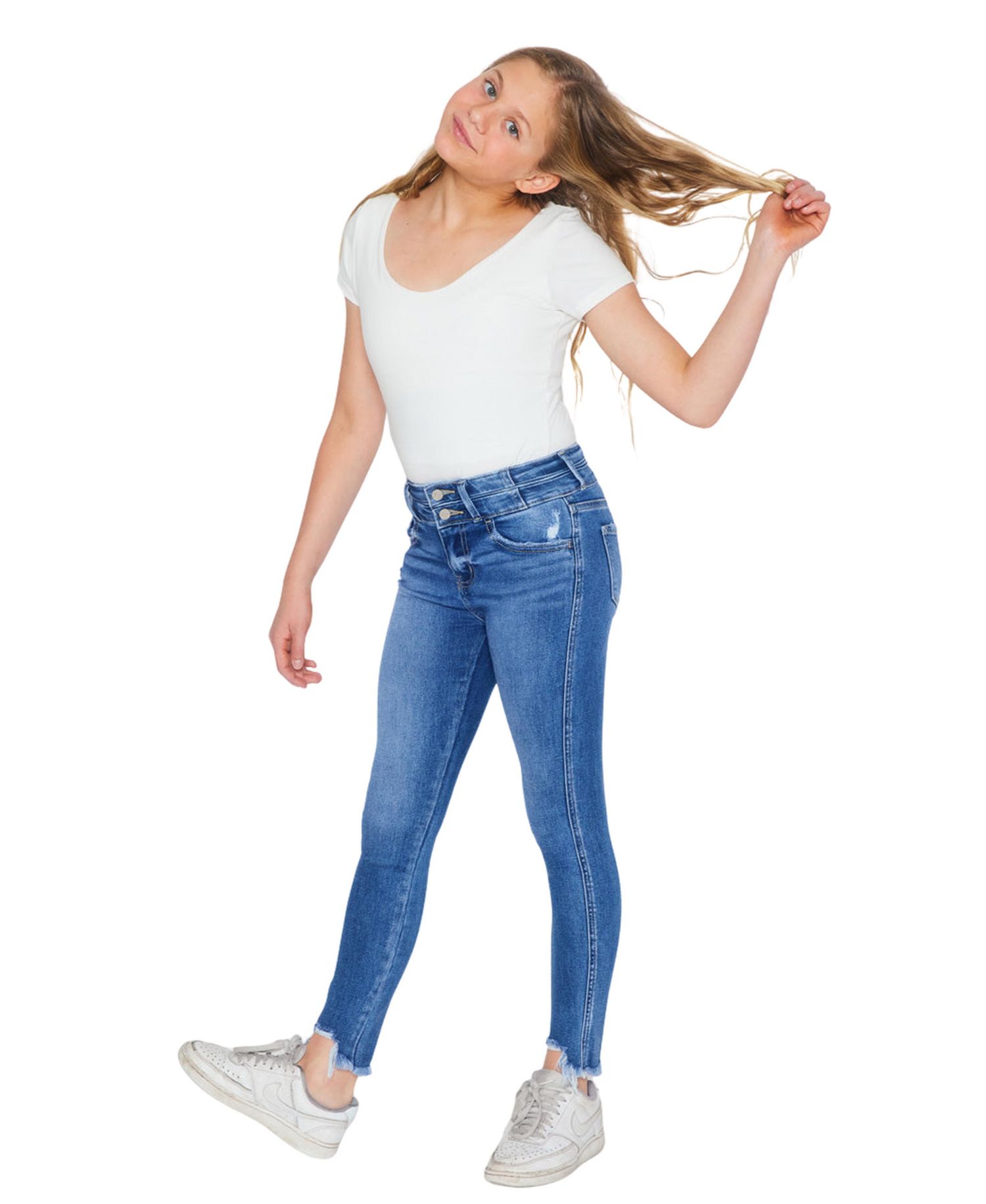 Big Girls Bunnie High Rise Ankle Skinny Jeans