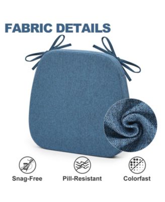 4PC Kitchen Chair Cushions Non-slip Detachable Straps Machine Washable