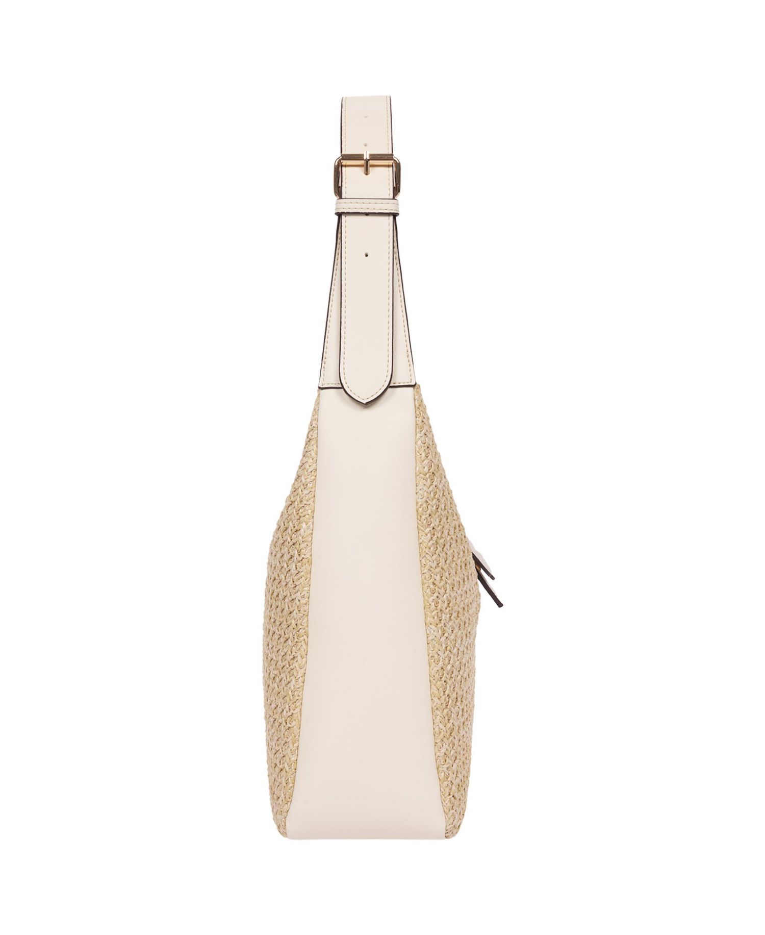 Logo Tab Raffia Hobo Bag - Woven Straw Shoulder Bag with Pineapple Accent