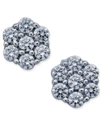 macy's diamond flower earrings