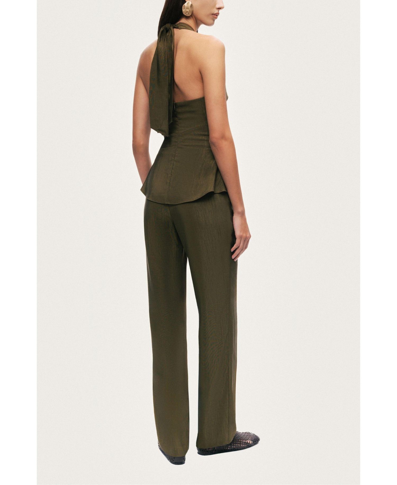 Women's Halter Neck Peplum Top