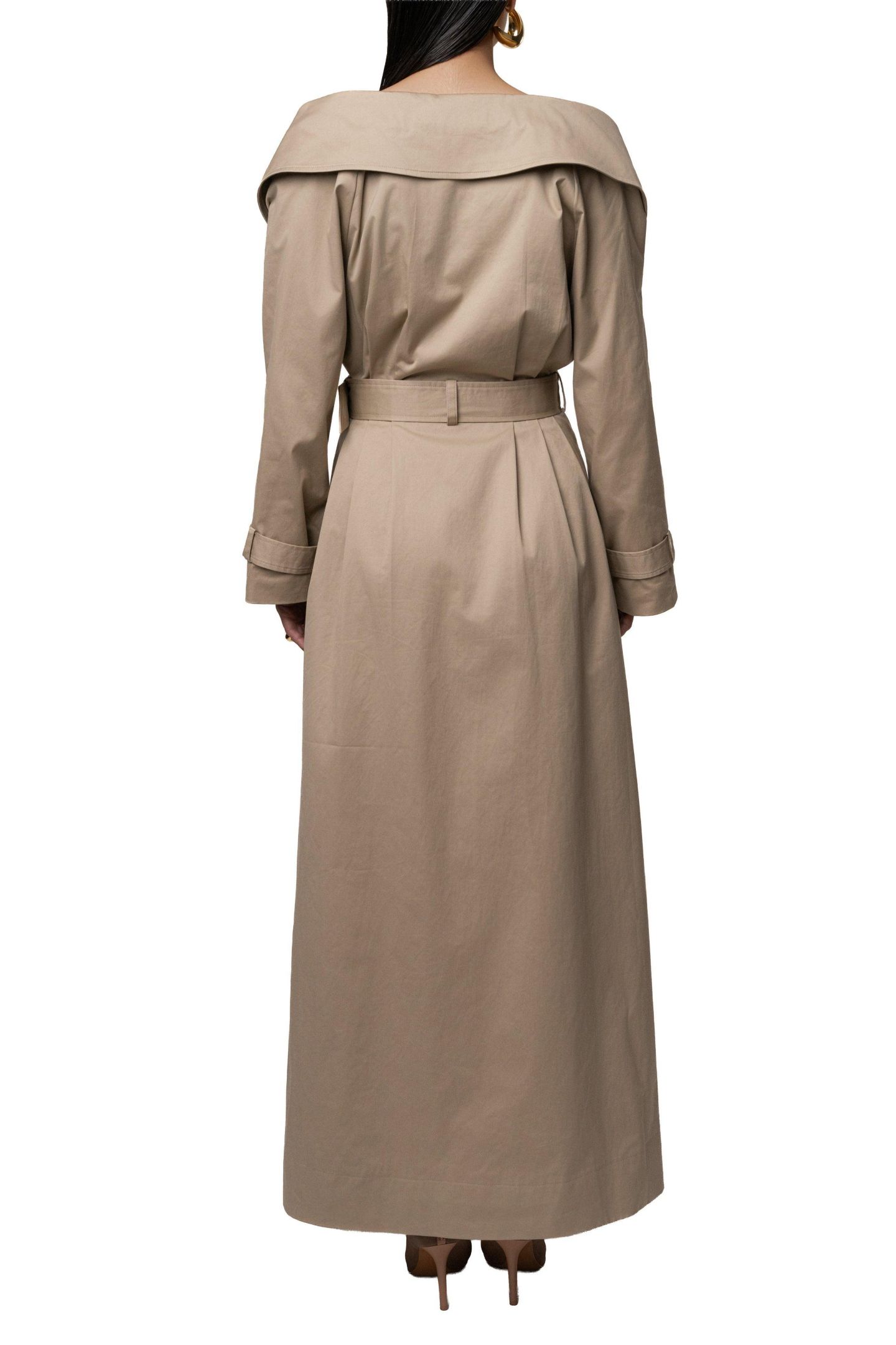Женское пальто JLUXLABEL Soft Authority Trench, цвет: Серо-бежевый — фото 3