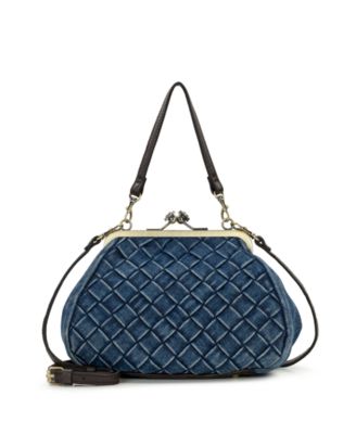 Tabby Small Woven Denim Frame Crossbody Handbag