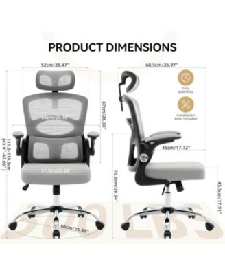 Office Chair Ergonomic Desk Chair,Home Mesh Office Desk Chair with Wheels,High-Back Computer Gaming Chair with Adjustable Headrest