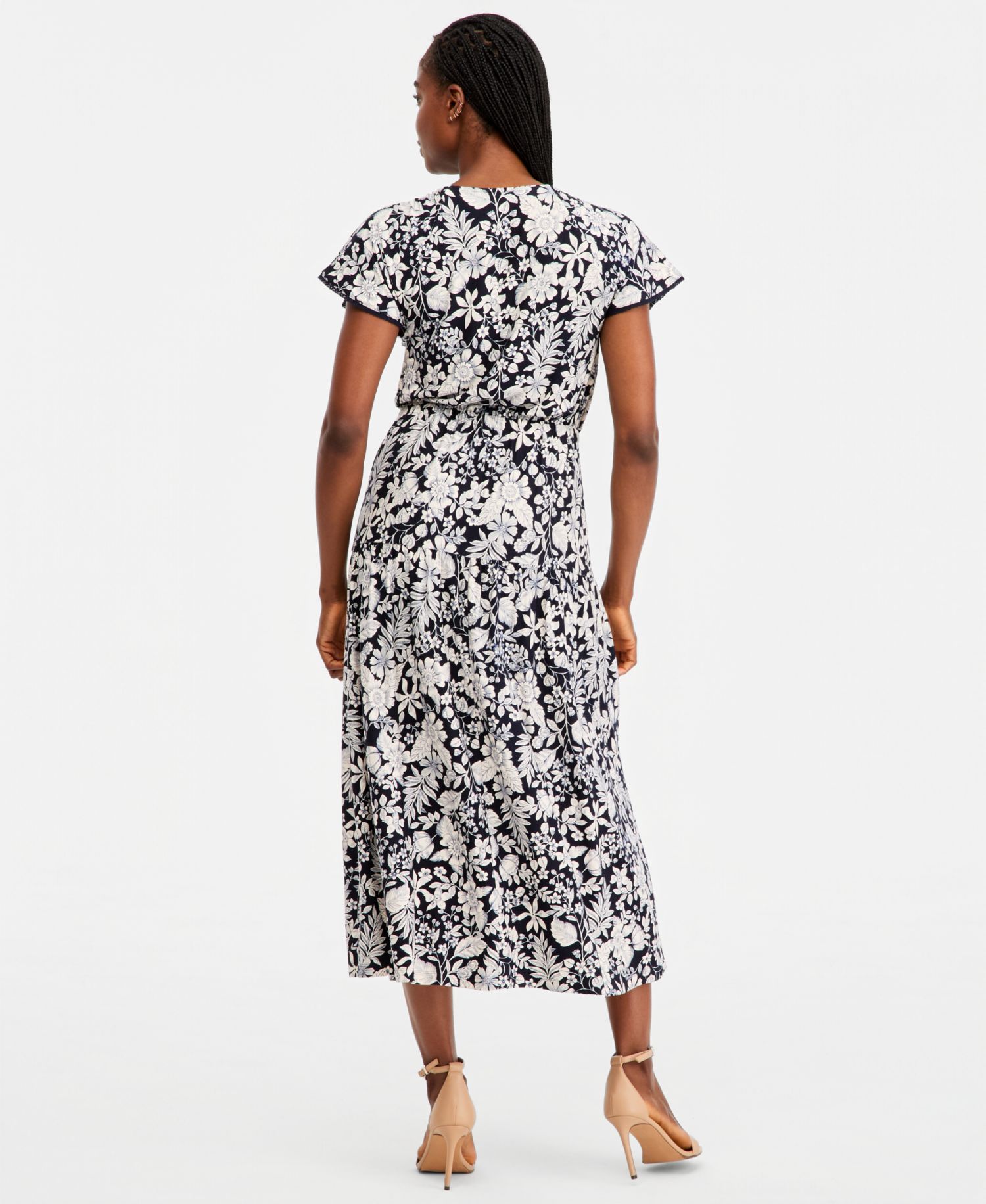 Women's Tiered Floral Midi Dress