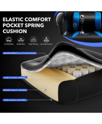 Gaming Chair, Computer Chair with Massage Lumbar Support and Footrest Height Adjustable Ergonomic with 360-Swivel Seat and Headrest.