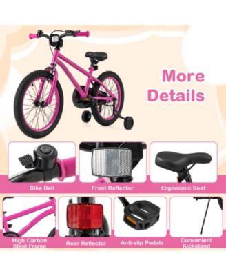Kids Bicycle with Adjustable Seat and Removable Wheels