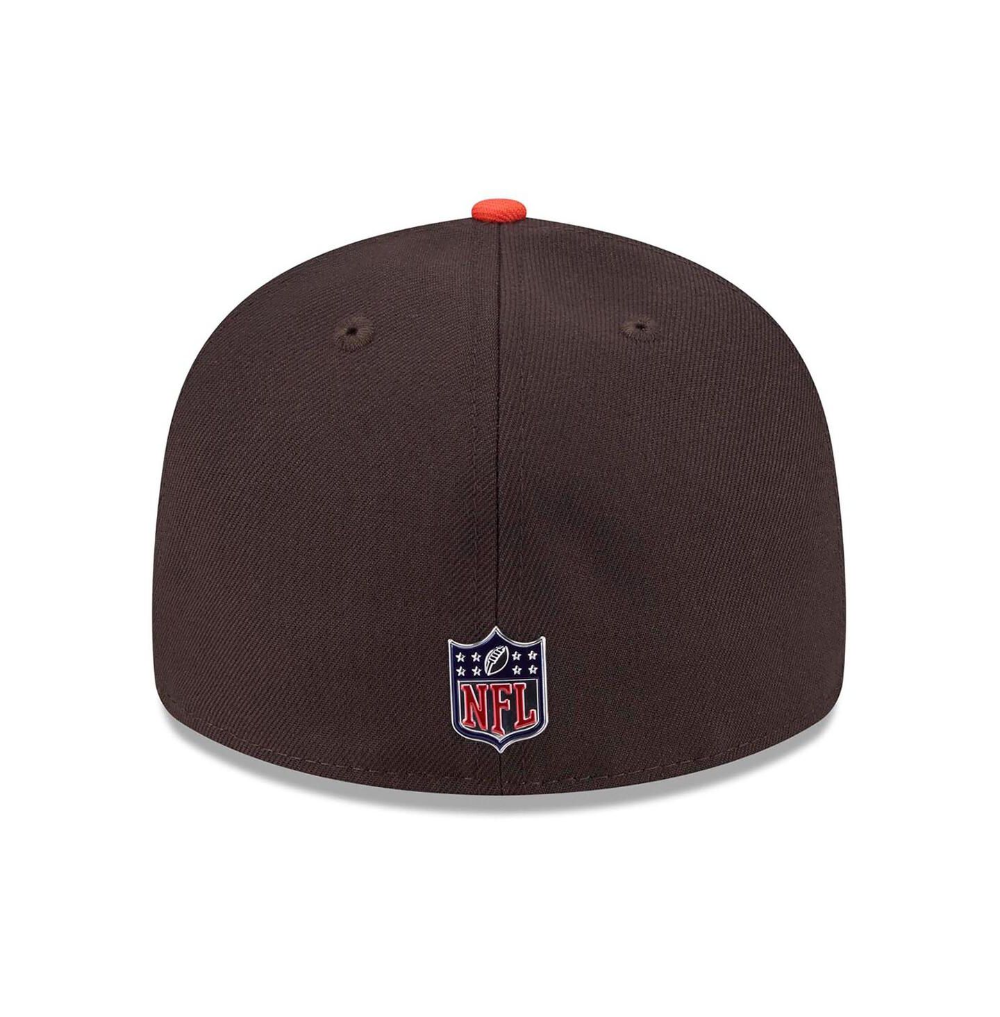 Мужская кепка New Era Brown/Orange Cleveland Browns 2026 NFL Draft Pre-Curved 59FIFTY Fitted Hat — фото 4