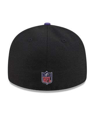 Men's Black/Purple Baltimore Ravens 2026 NFL Draft Pre-Curved 59FIFTY Fitted Hat