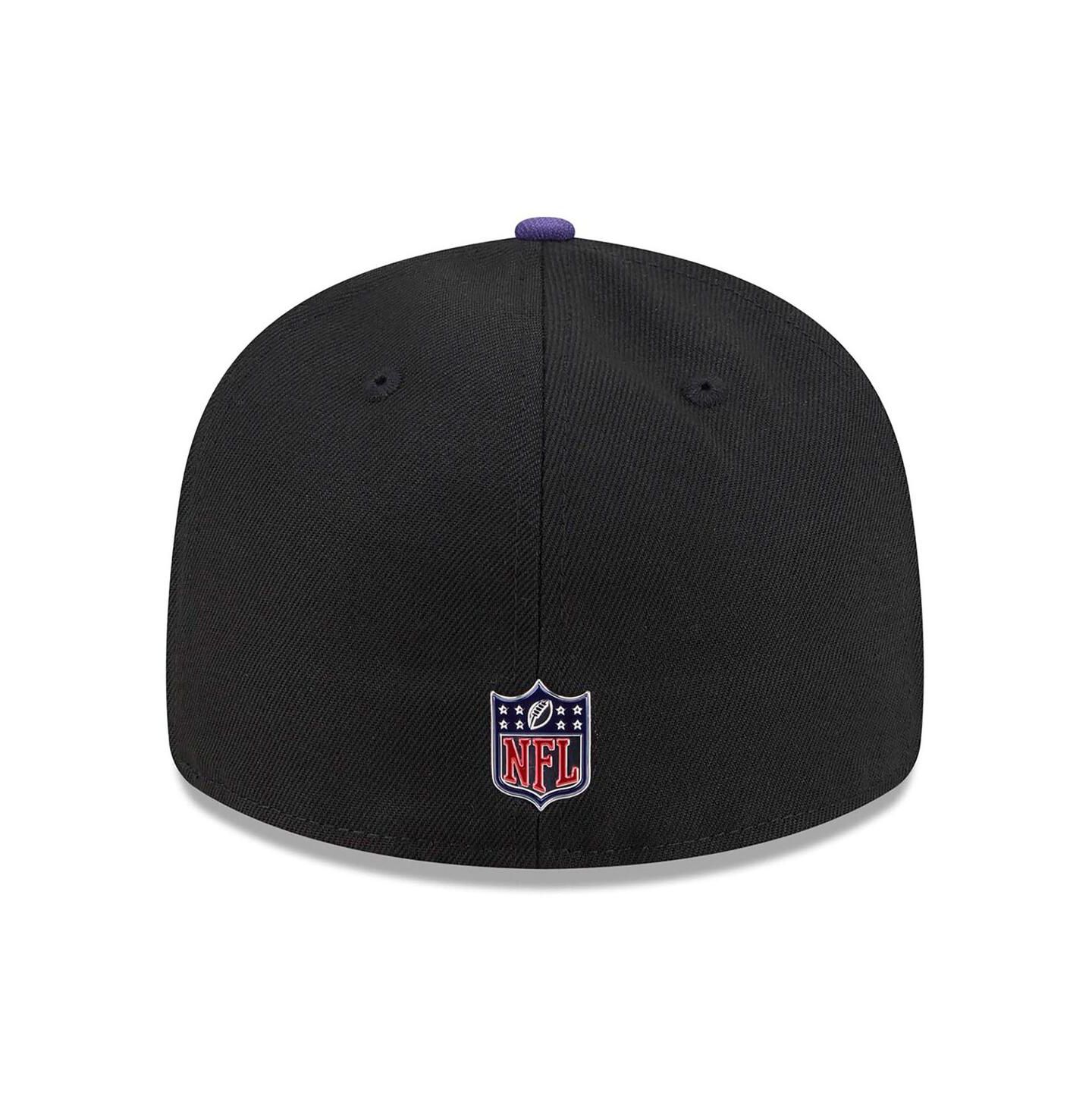 Мужская кепка New Era Black/Purple Baltimore Ravens 2026 NFL Draft Pre-Curved 59FIFTY Fitted Hat — фото 4