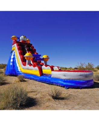 19  Astronaut Commercial Grade Water Slide with Splash Pool for Kids and Adults (with Blower), Outdoor Indoor, Wet Dry Use, Tall Inflatable