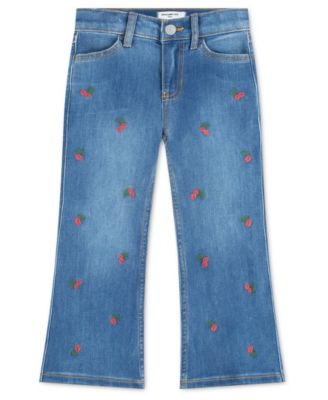Toddler Girls' 2T-5T Cherry Print Flare Leg Jeans