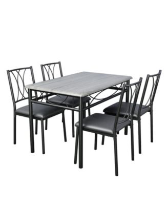5-Piece 4-Person Rustic Dining Table Set