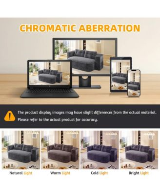 78.7" Foldable Corduroy Sofa Bed with Blanket & Pillows