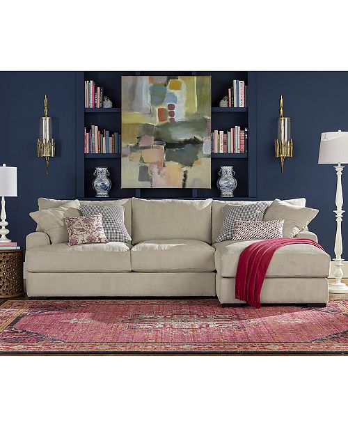 Furniture Rhyder 4Pc. 112" Fabric Sectional Sofa with Chaise, Created