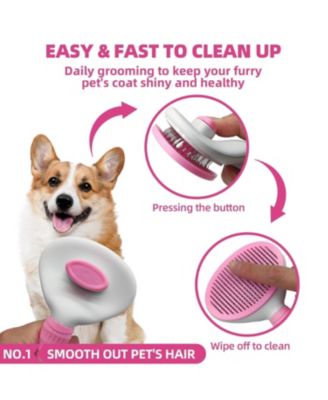 Multi Piece Pet Grooming Kit with Hair Brush, Washing Gloves, Slicker Brush and Shampoo Scrubber