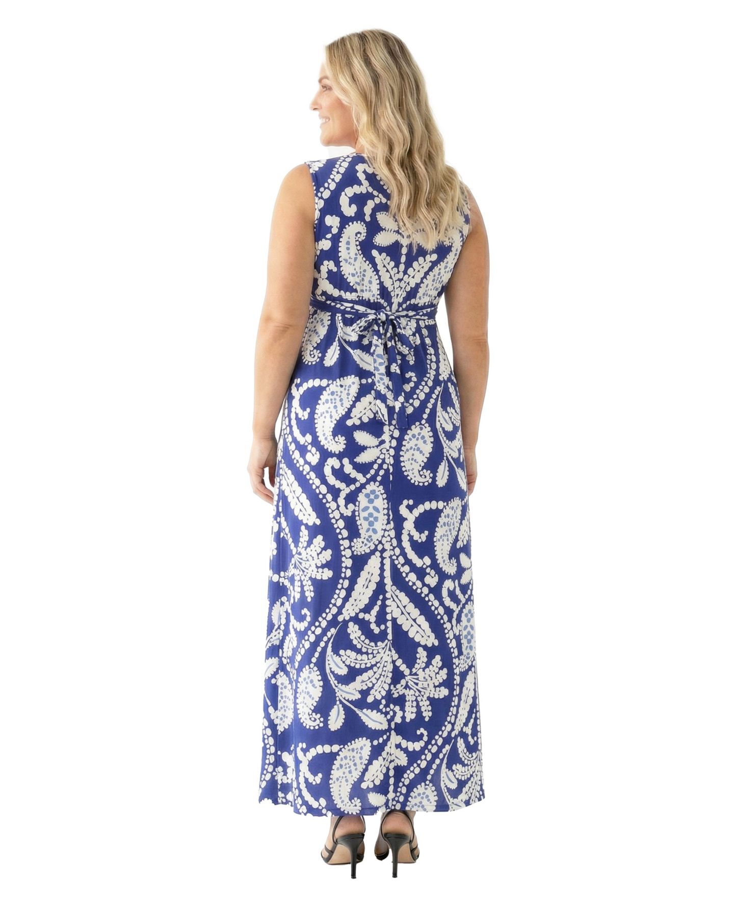Женское платье 24seven Comfort Apparel Plus Size Essential Curvy Paisley Print Maxi, цвет: С принтом — фото 4