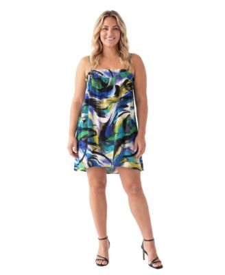 Plus Size Essential Curvy Abstract Print Mini Dress