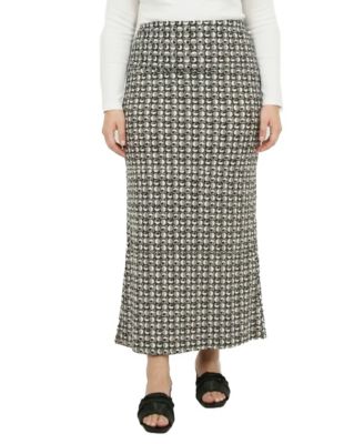 Plus Size Essential Curvy Geometric Print Maxi Skirt