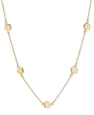 Rowena Gold-Plated Flower Station Necklace