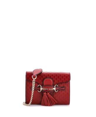 Mini Emily Chain Flap Bag Microguccissima Leather