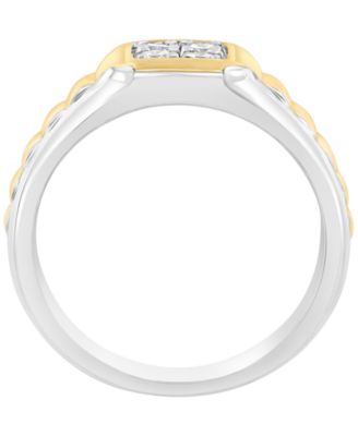 Lab Grown Diamond Ring (3/8 ct. t.w.) in Sterling Silver With Gold Over Silver