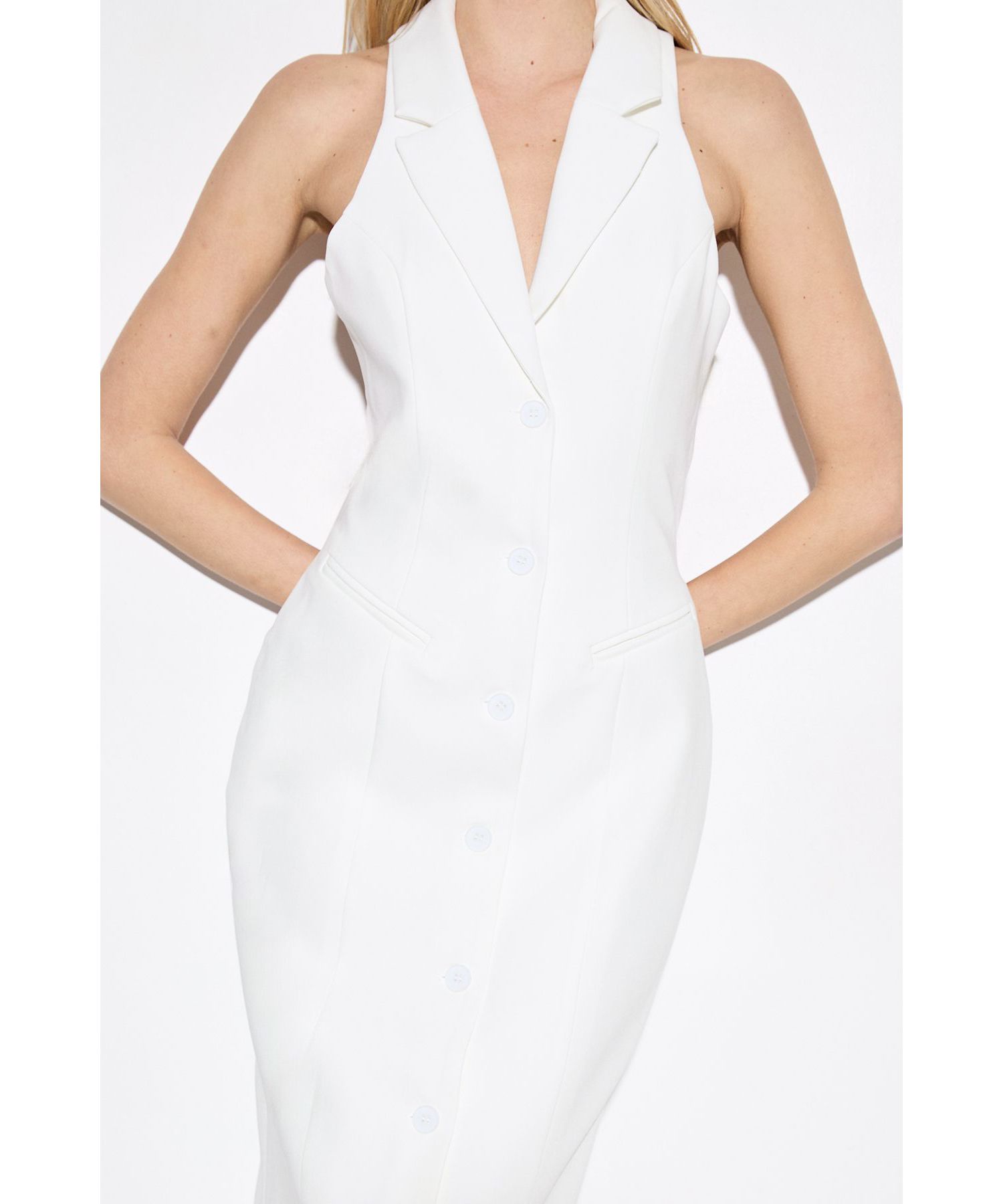 Women's Premium Open Back Waistcoat Midi Dress
