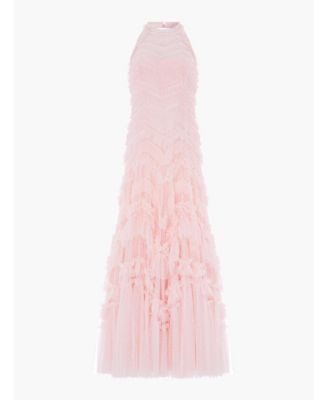 Women's Elia Halter Neck Ruffle Tulle Maxi Gown