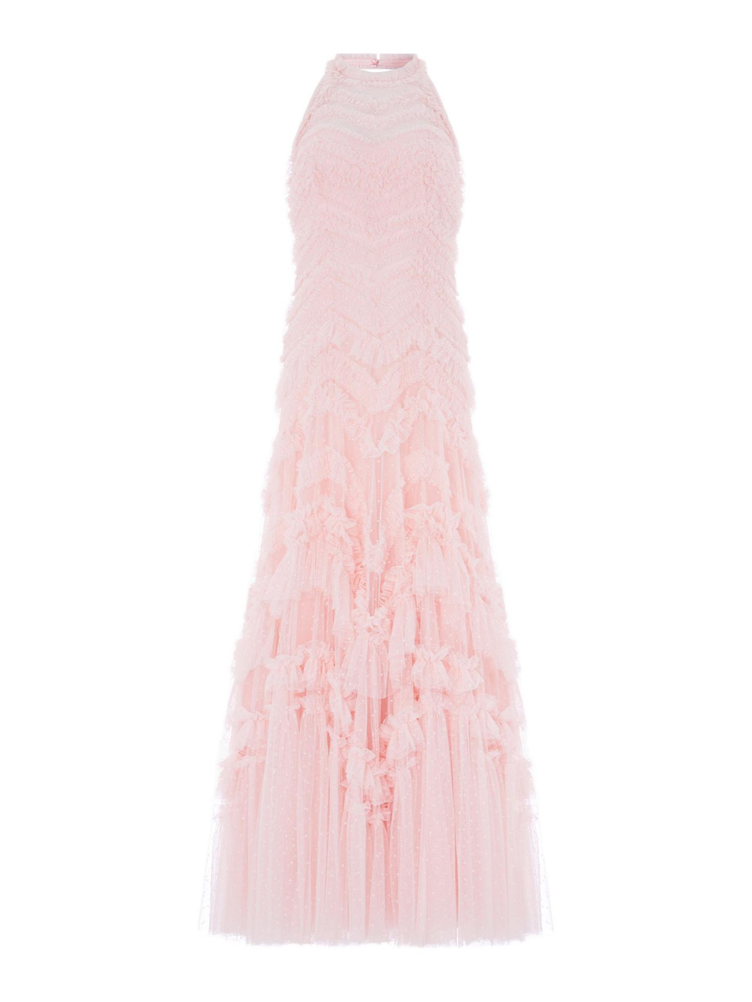Women's Elia Halter Neck Ruffle Tulle Maxi Gown