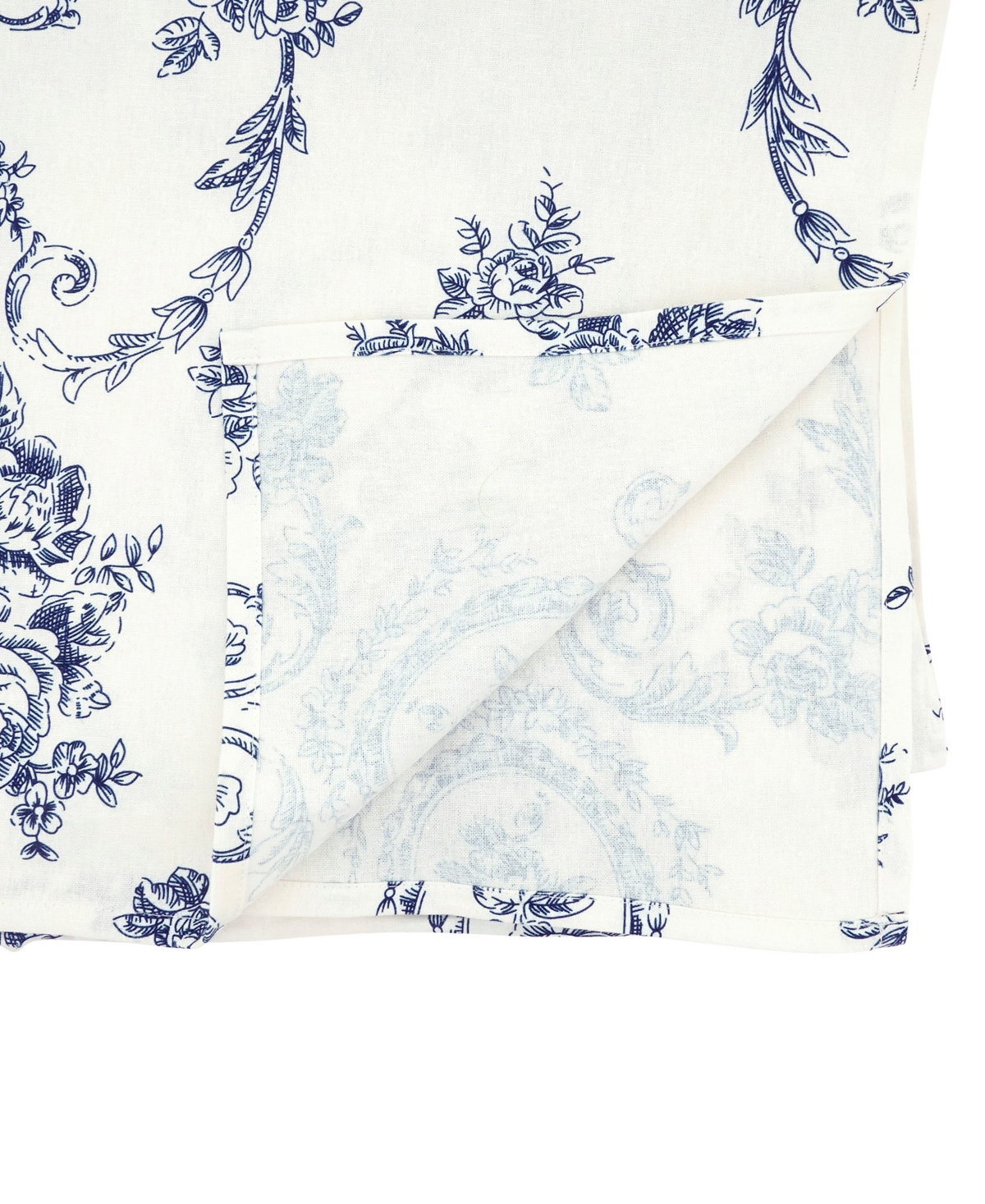 Saro Lifestyle Classic Toile Floral Linen Blend Tablecloth