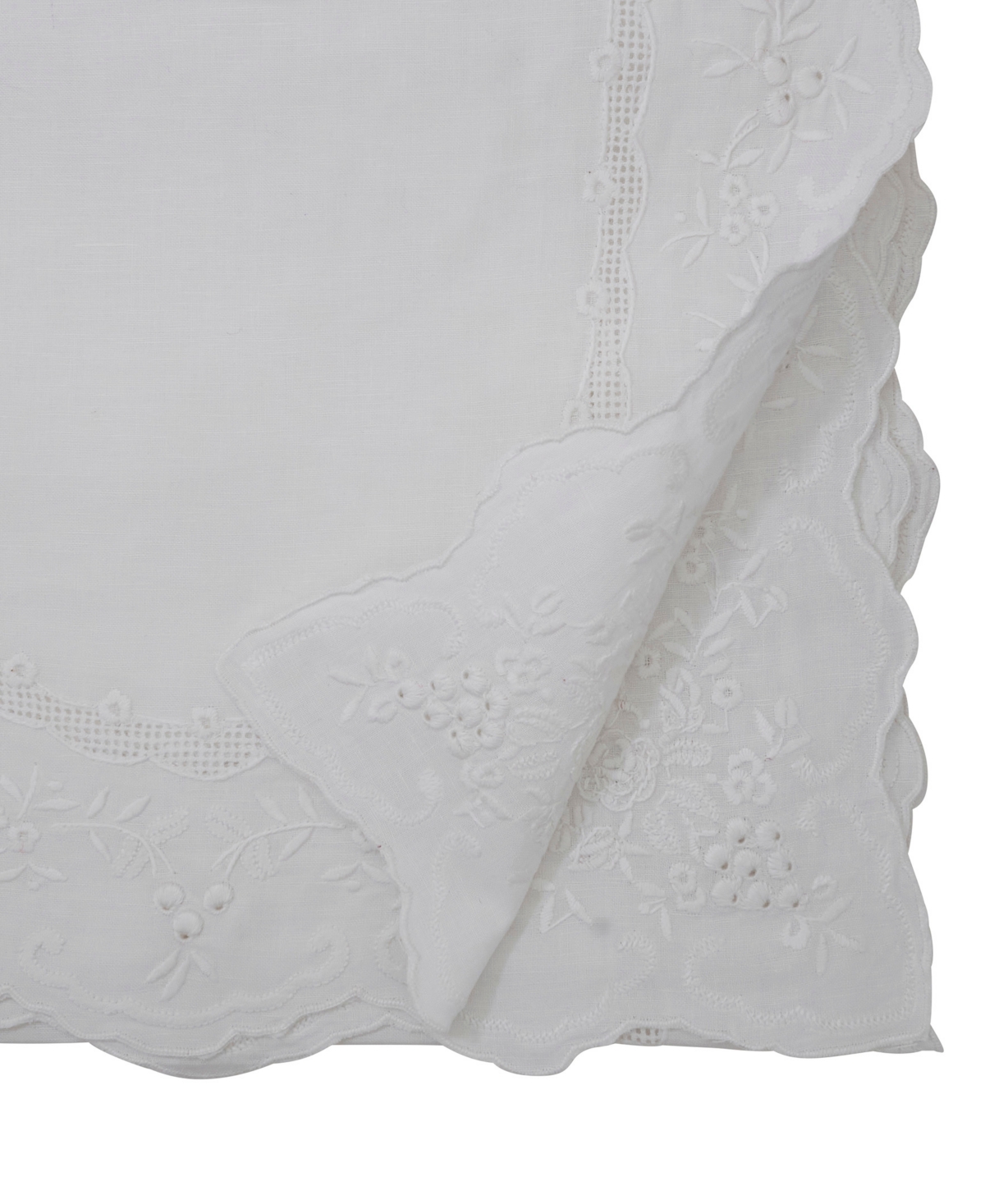 Saro Lifestyle Embroidered Linen Blend Table Runner