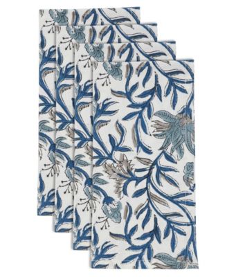 Botanical Cotton Decorative Napkins, Set of 4