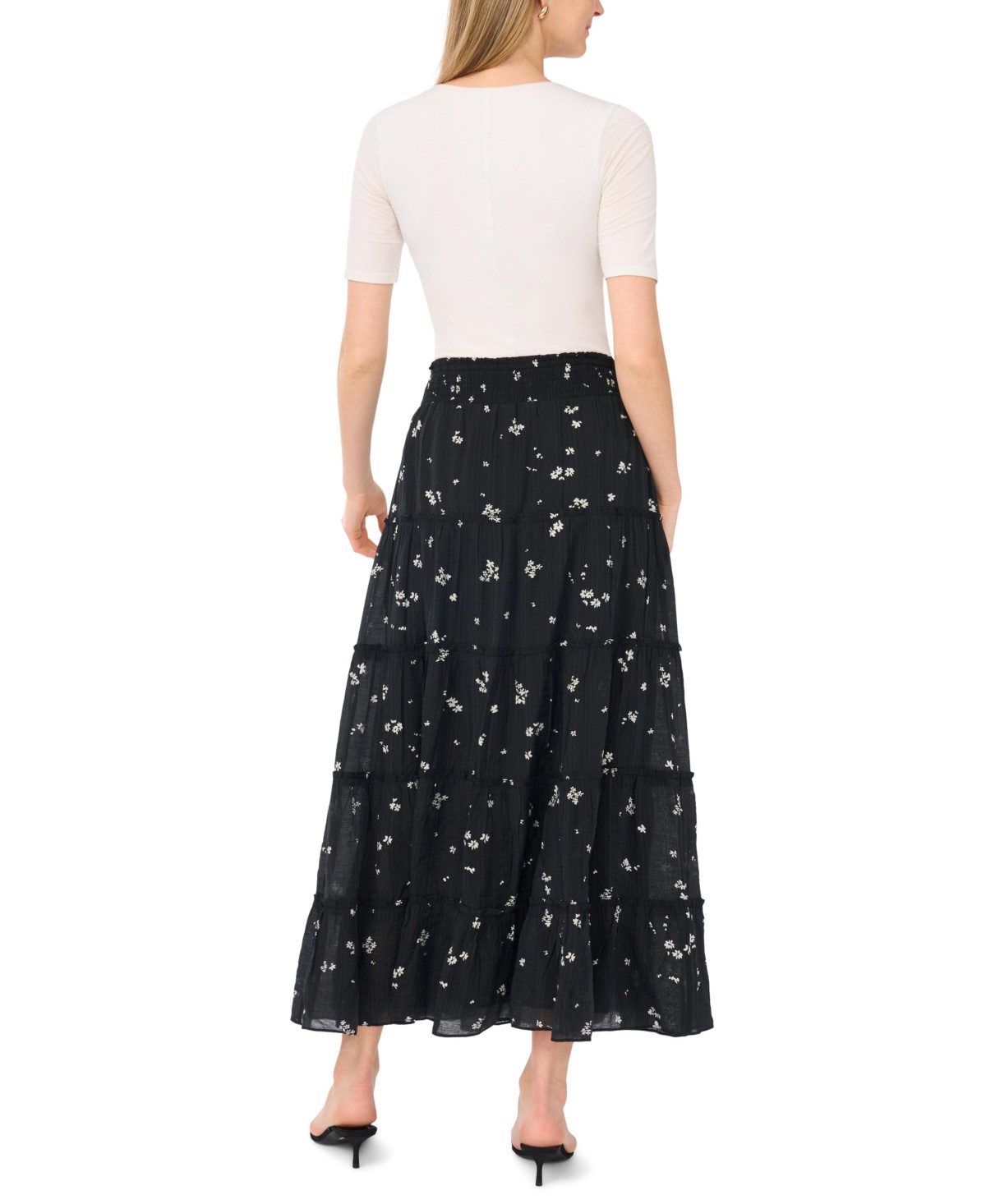 Женские юбки Vince Camuto Women's Smocked Waist Tiered Maxi Skirt — фото 1