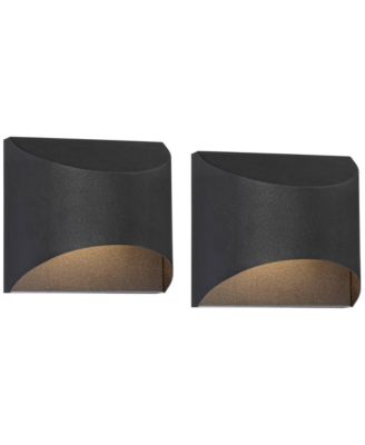 Ratner Modern Outdoor Wall Light Fixtures Set of 2 Textured LED Dark Sky Downlight  for Post Exterior