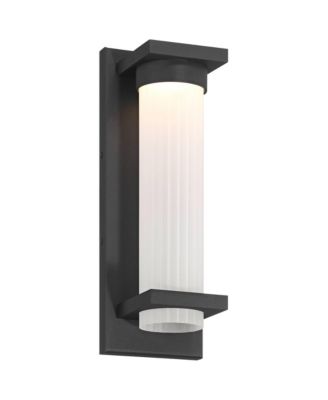 Kathleen  High Modern Outdoor Wall Light Fixture Mount Porch House LED Bulb Sand  Metal Glass Shade