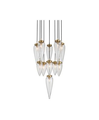  Odense 19 Soft Gold Cast Glass 11-Light Chandelier